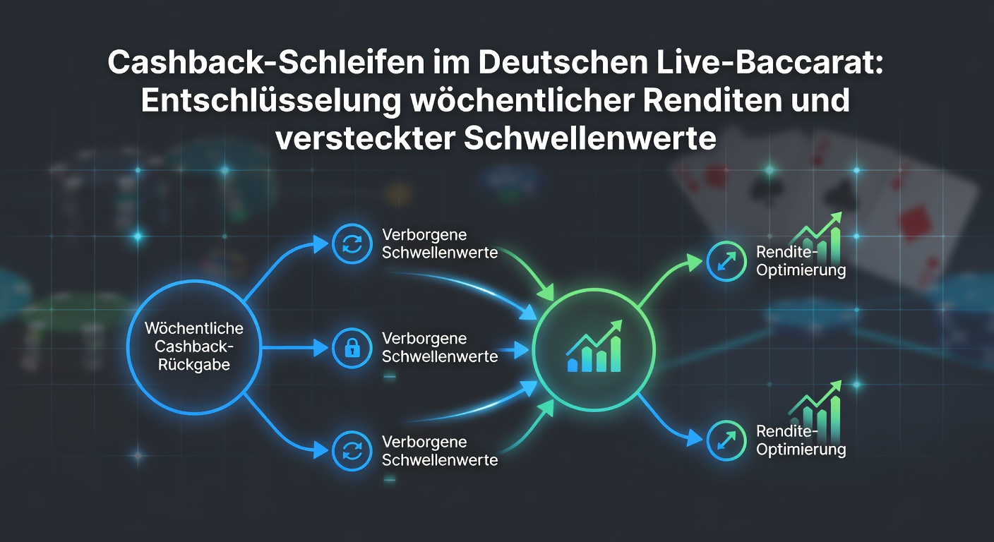 Grafik eines Cashback-Loops in einem Live-Baccarat-Tisch mit wöchentlichen Renditekurven