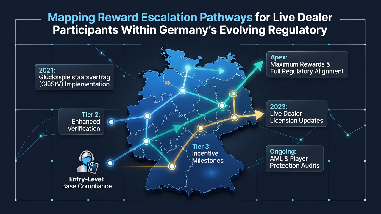 Darstellung von Eskalationspfaden und Punktesystemen für Live-Dealer unter deutschen Regulierungen