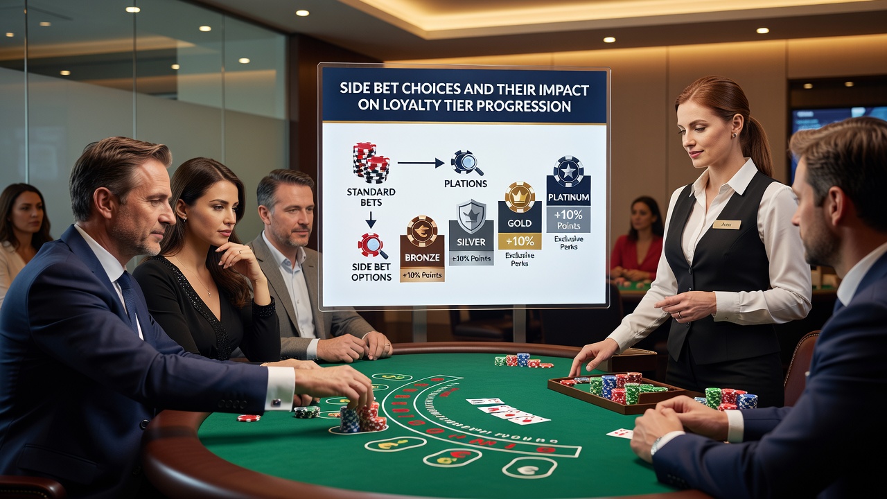 Detailansicht von Treuepunkte-Anzeigen und Side-Bet-Statistiken auf einer deutschen Casino-Plattform